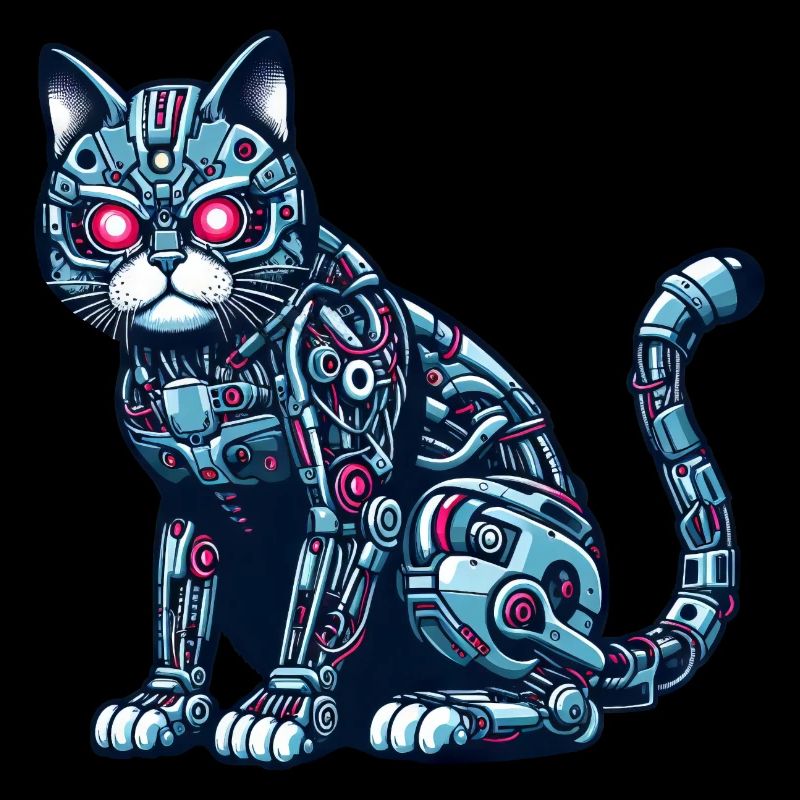 Chat Robot Cyborg Mécanique