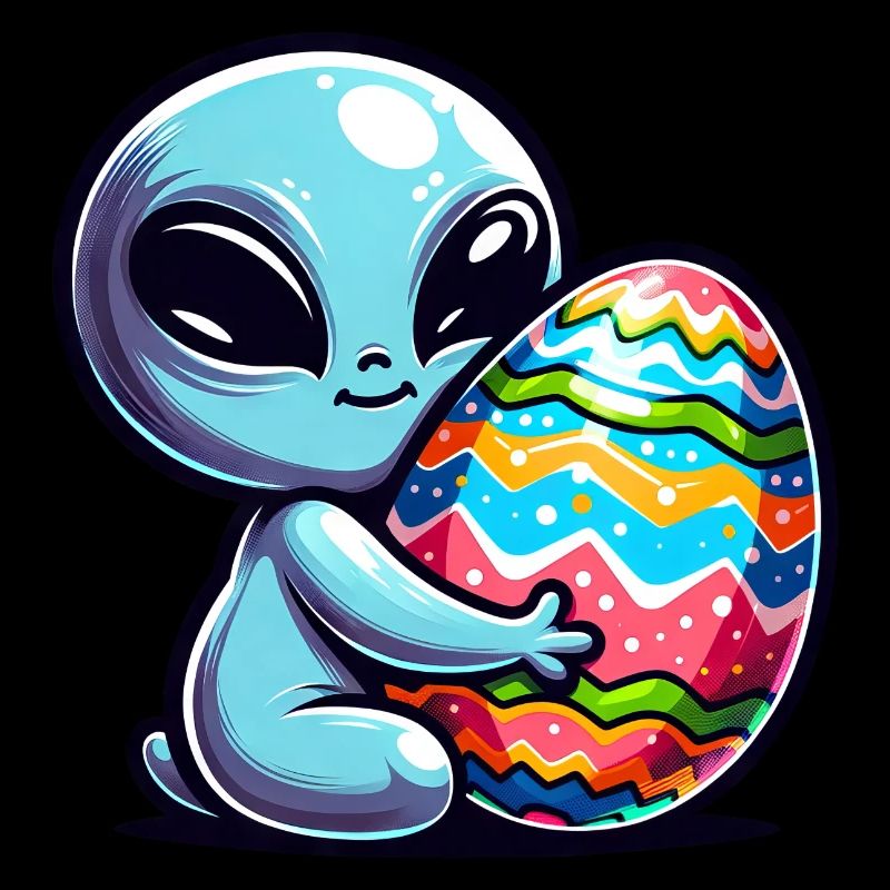 Ostern Alien Umarmung & Ei Liebe