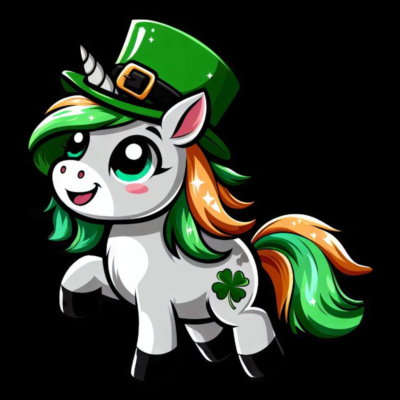 St. Patrick's Einhorn Cartoon