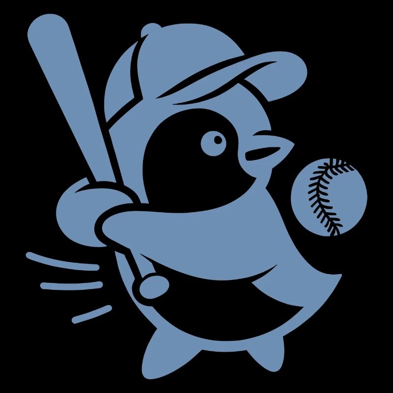 Silhouette minimaliste de Baseball pingouin