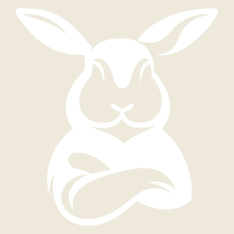 Lapin avec silhouette de bras croisés