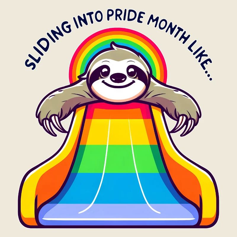 LGBTQ Pride Sloth Rainbow Slide