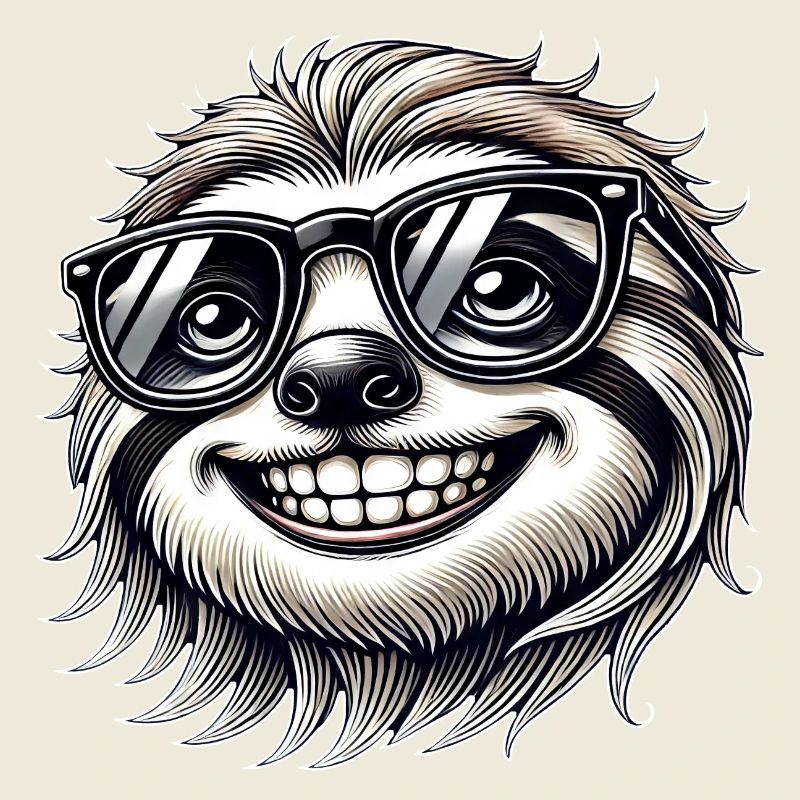 Cool Sloth Sunglasses Summer Cartoon