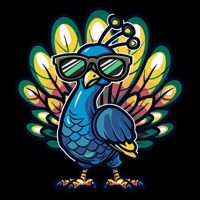 Pfau Vogel Cool Comic