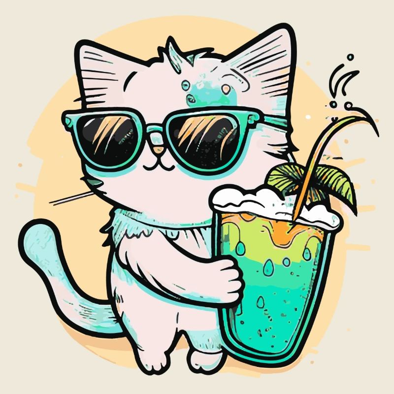 Die coolste Katze am Strand