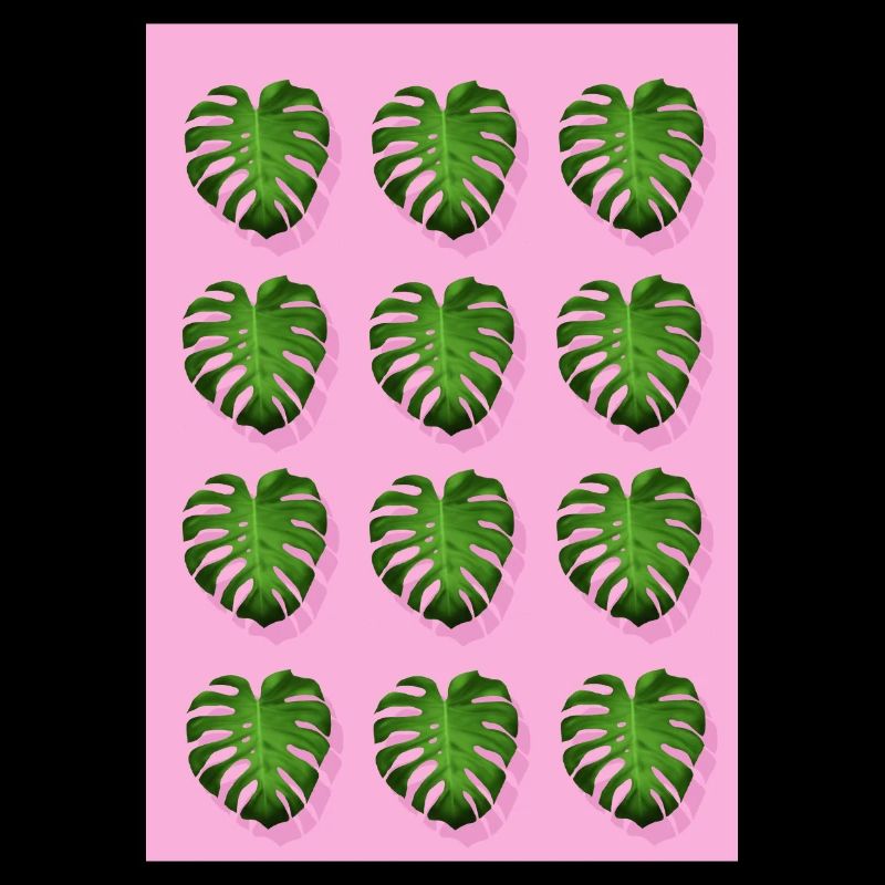 Rosa Monstera Tropisches Blatt