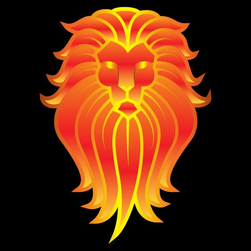 Lion en flammes