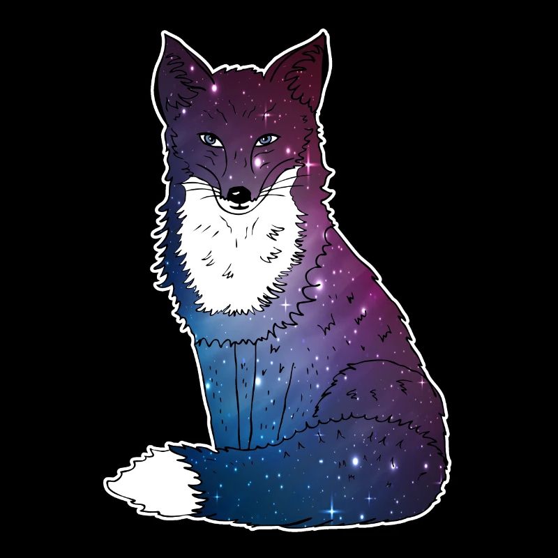 Fox with starry sky, Space, Galaxy, Space