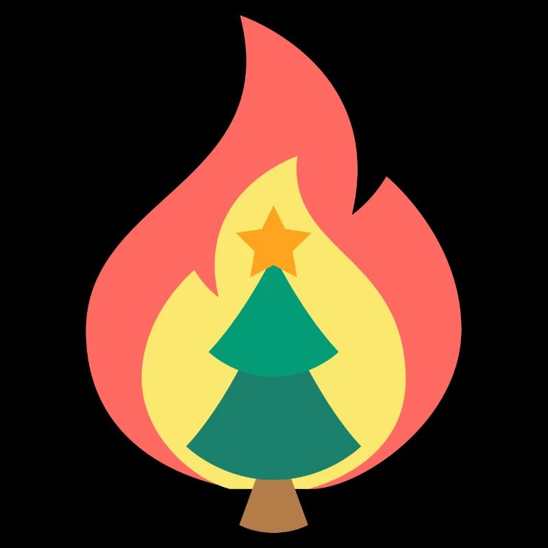Conception minimale de la flamme du sapin de Noël