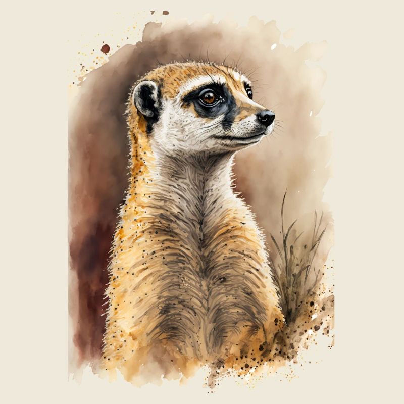 Süßes Erdmännchen Wasserfarben