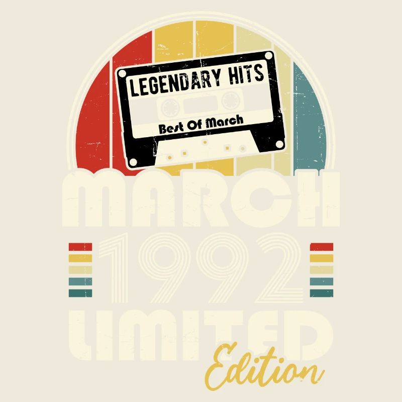 Mars 1992 Vintage Anniversaire Rétro Cadeau