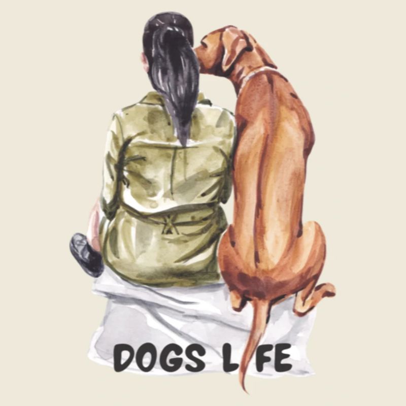 Fille aux cheveux noirs avec chien de chasse Chiens Vie