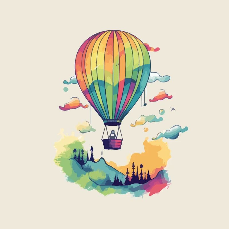 Montgolfière multicolore