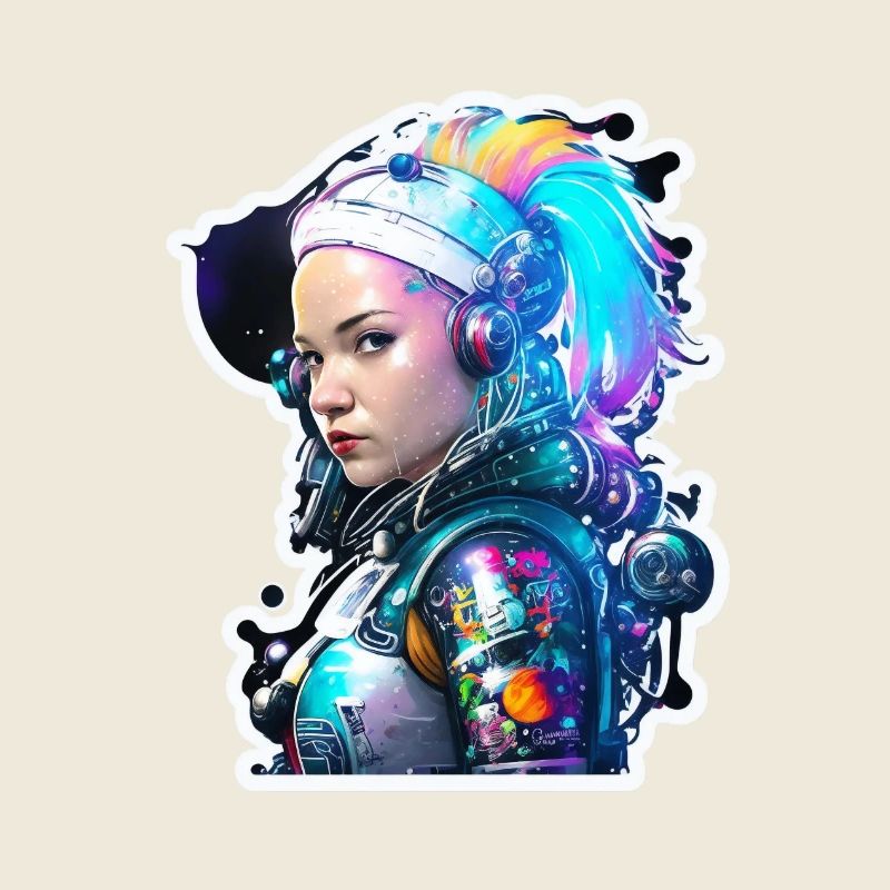 Astronaute de l’espace arc-en-ciel de la voie lactée