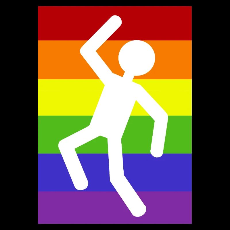 Mann auf Regenbogenhintergrund