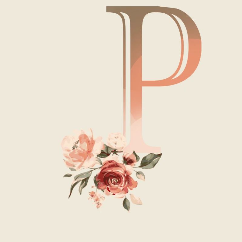 Letter P with flowers
