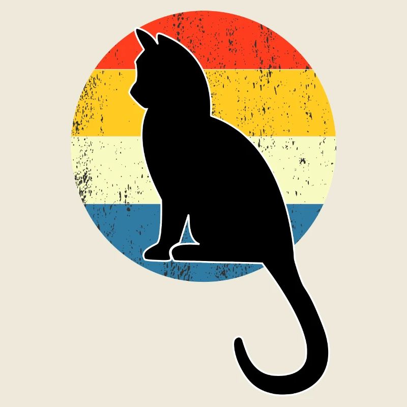 Retro Vintage Cute Cat Sunset Design