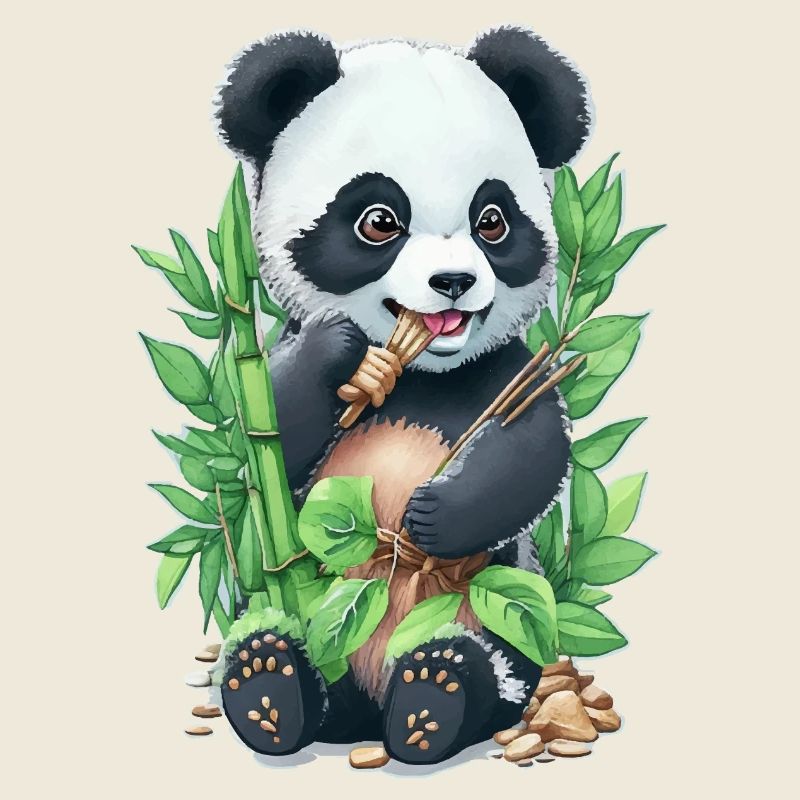 Panda Bär ißt Bambus