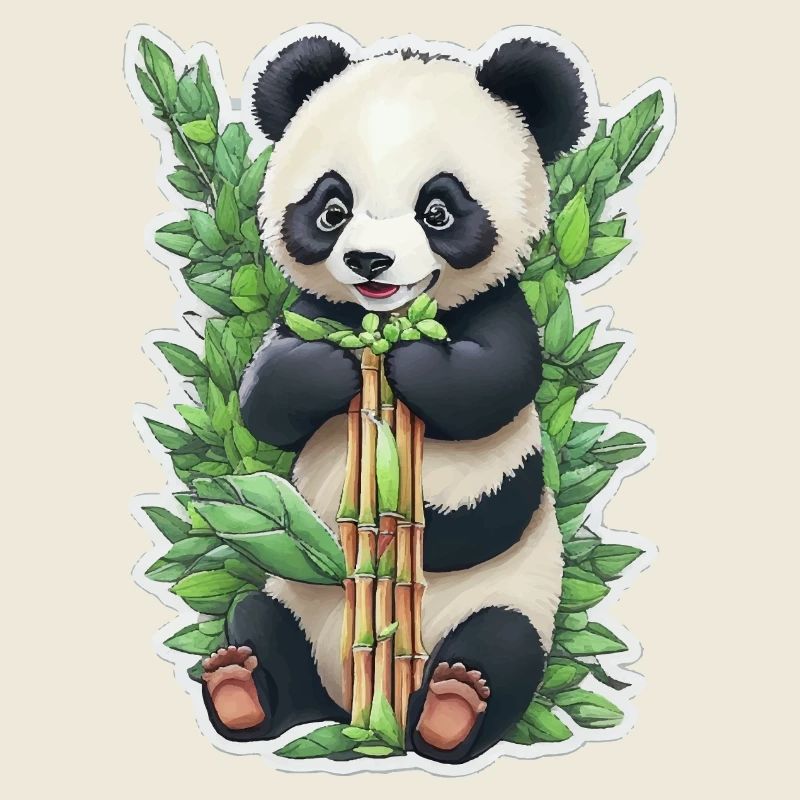 Panda Bär ißt Bambus