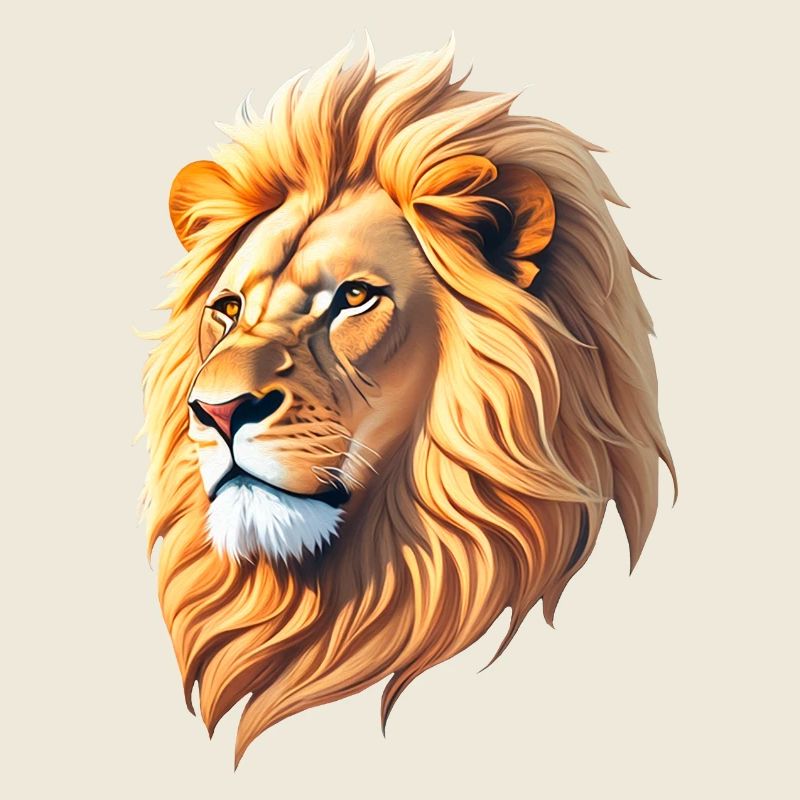 Majestic lion's head