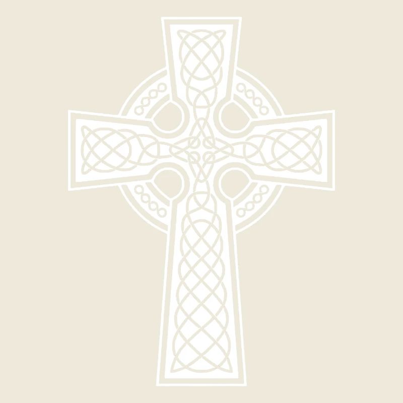 Long Celtic cross and white braided