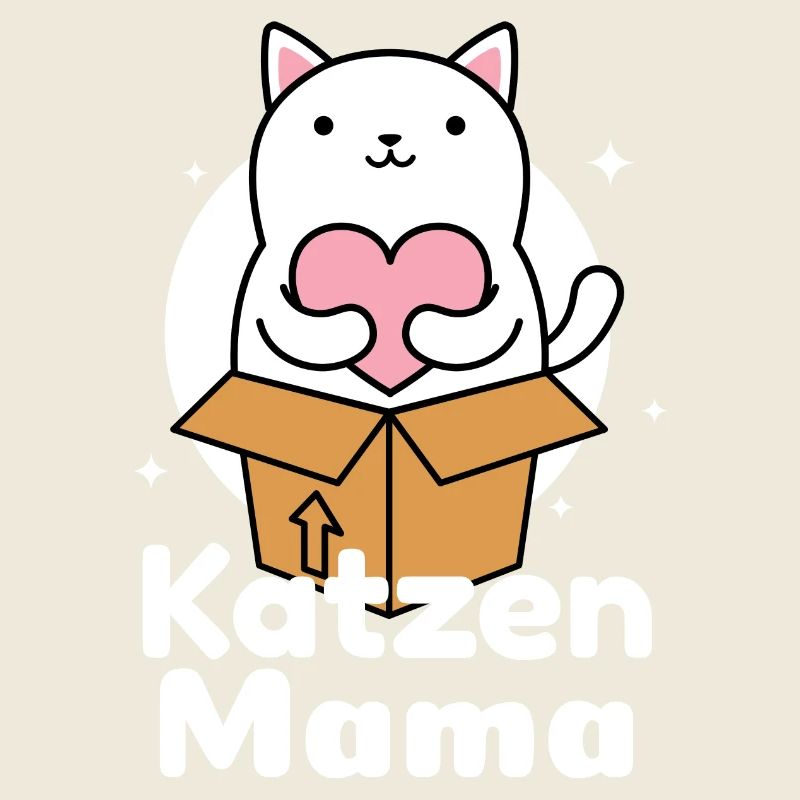 Katzen Mama Cat Mum süsses Kätzchen Herz Geschenk
