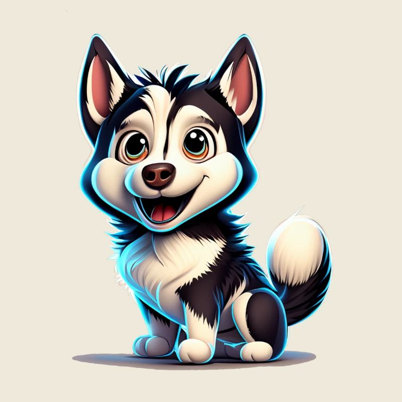 Karikatur Husky