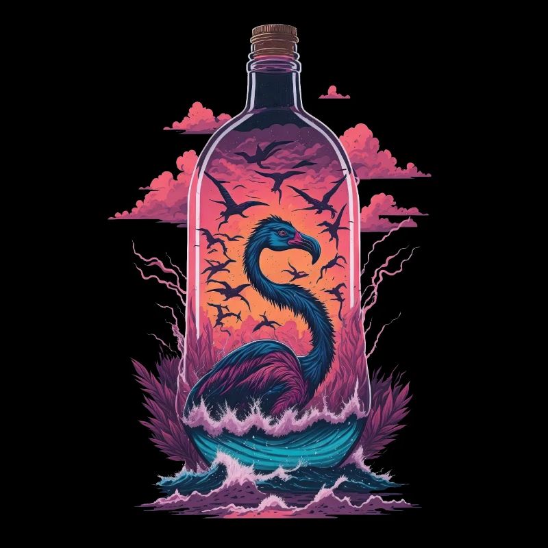 Bouteille de flamant rose