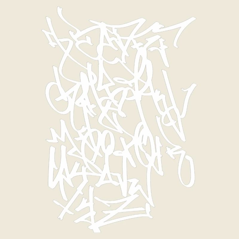 Alphabet 2 Graffiti Tag Handstyle white