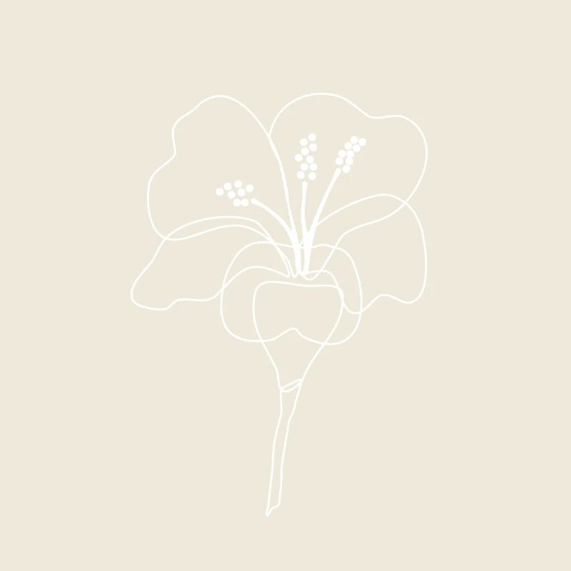 Hibiskus Line Art