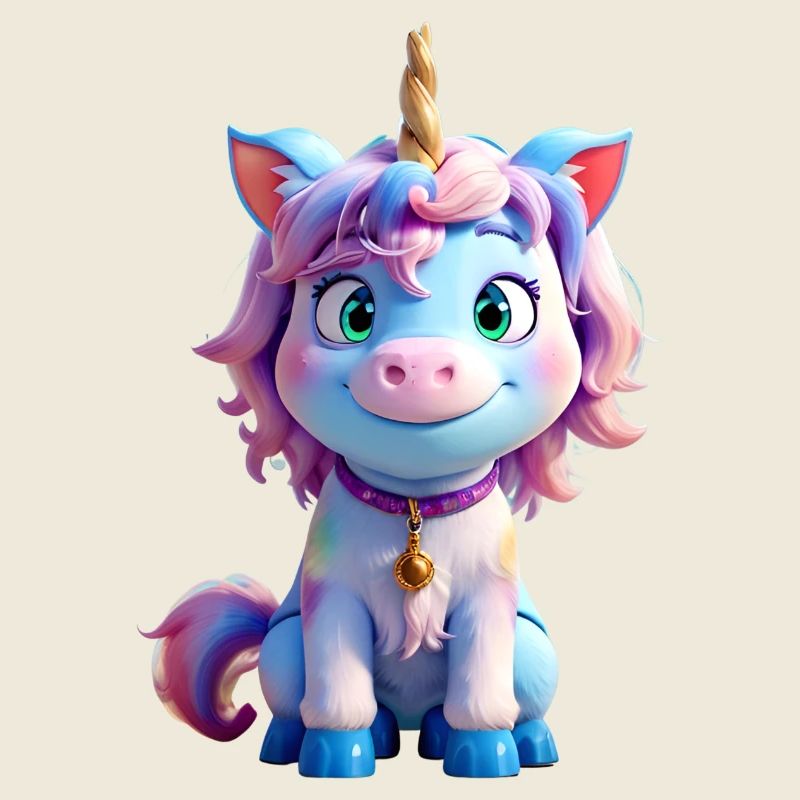 Buntes 3D-Einhorn