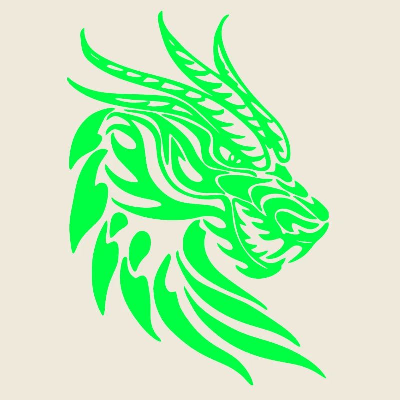 Fantasy Drachenkopf Anime Tattoo Mythisches Reptil