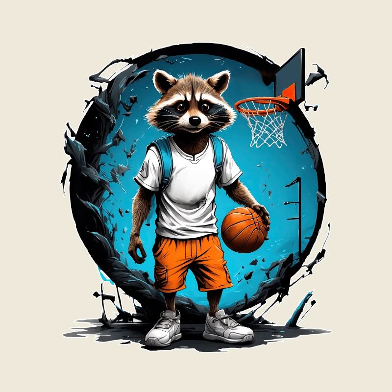 Ballon de basket-ball raton laveur