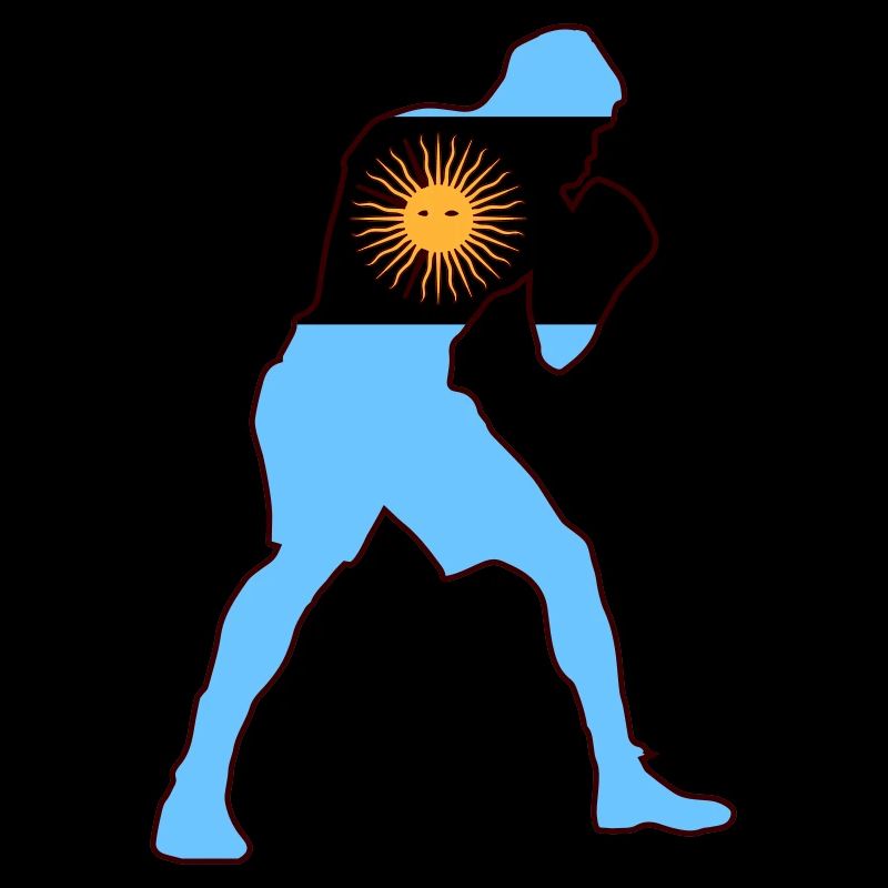 Boxeur avec drapeau de l’Argentine
