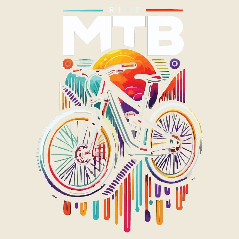 Vibrant VTT cyclisme coucher de soleil Design