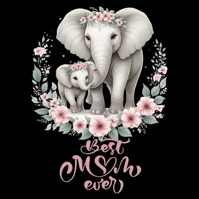 Meilleure maman de tous les temps éléphant Couronne florale maternité