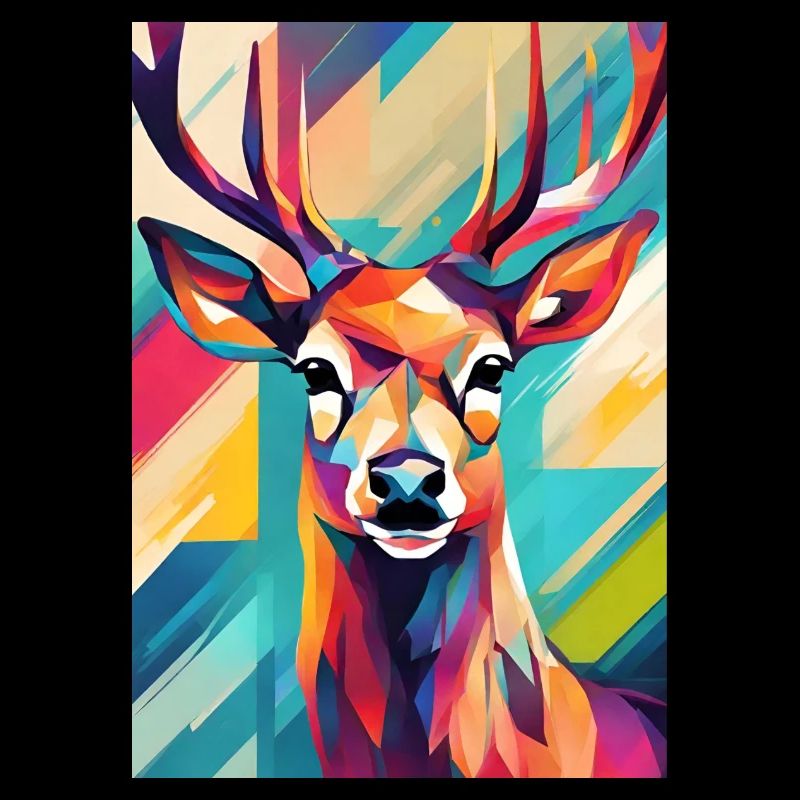 Tête de cerf colorée