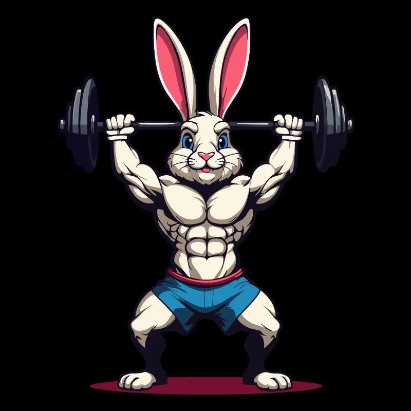 Osterhase Body Building Tier Lustiger Workout