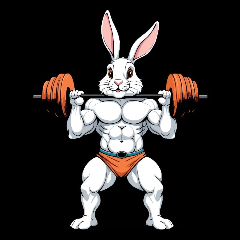 Easter Bunny Body Building Animal Funny Workout