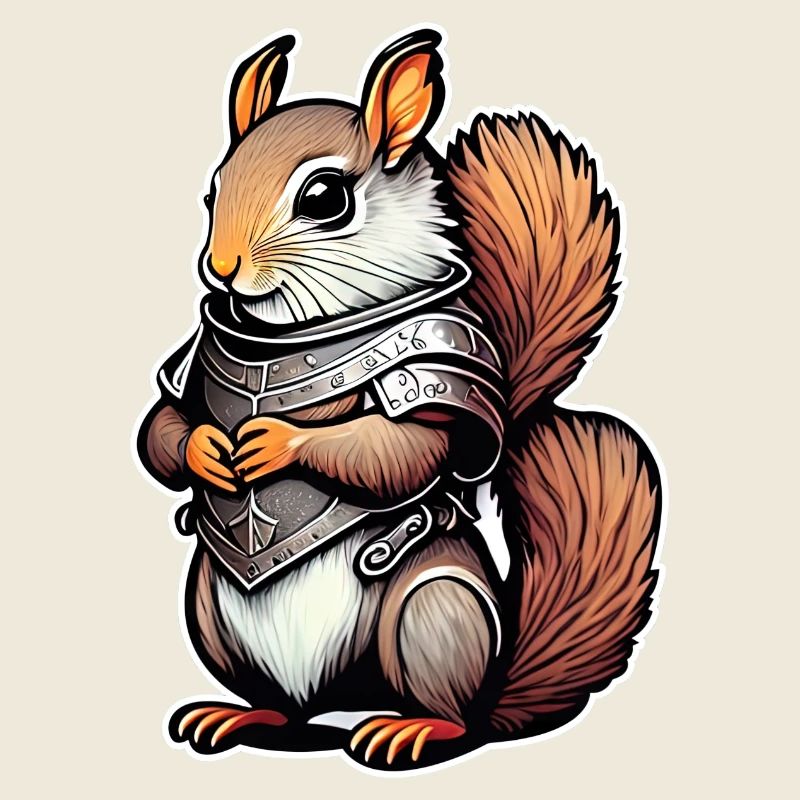 Warrior Squirrel Illustration