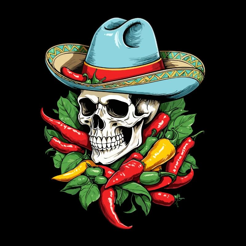 Esthétique Chili Skull Design Style mexicain