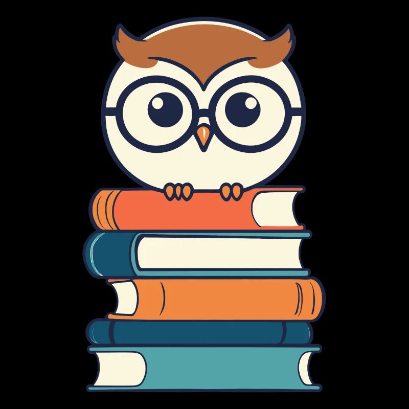 Bücher Eule Eulen Liebhaber Leseratte Illustration