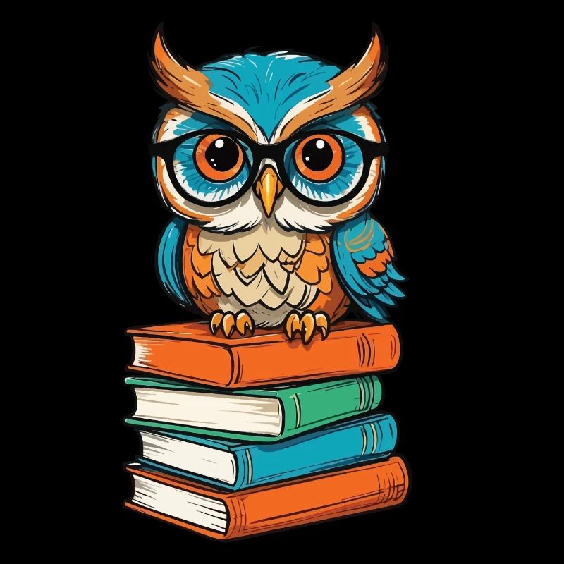 Bücher Eule Lustiger Buch Liebhaber Illustration