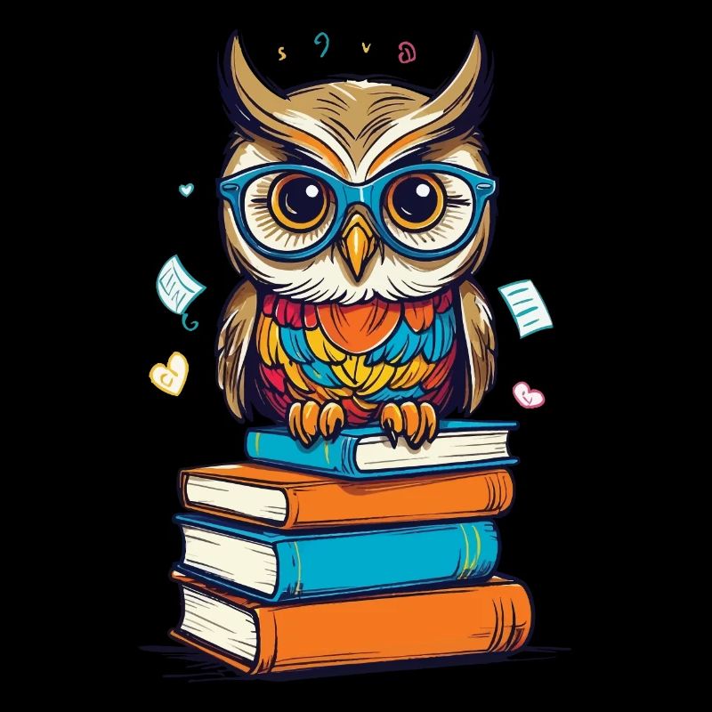Books Owl Owls Lover Cute Book Illustration