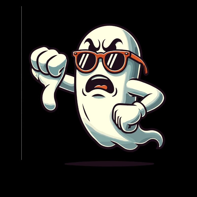 Cool Ghost Gives Thumbs Down Funny Halloween