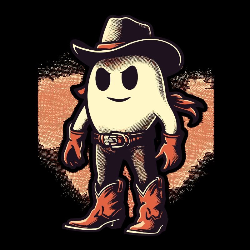 Funny Cowboy Ghost Hat Boots Creepy