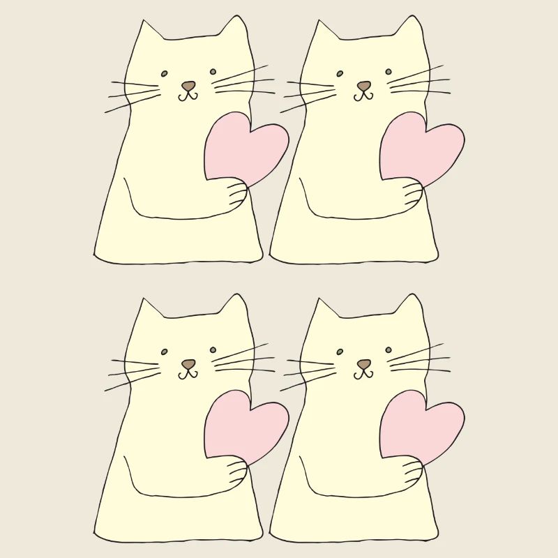 Chat 4 fois coeur