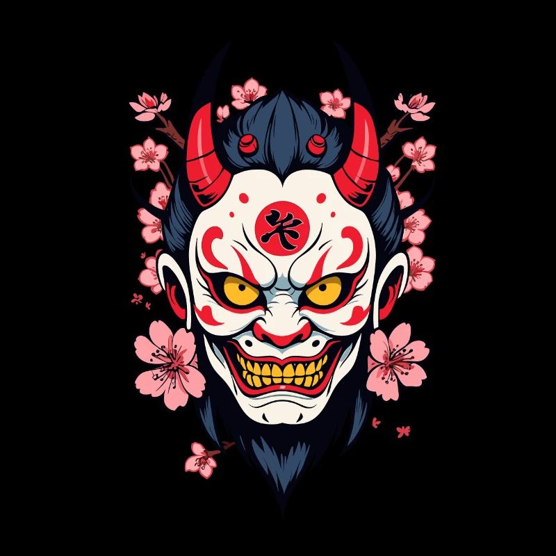 Oni Dämonen Maske Samurai Aesthetic Yokai