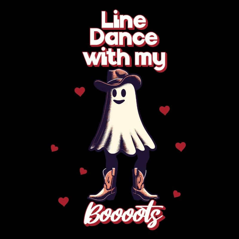 Lustiges Cowboy Mit Boots Line Dance Gespenst