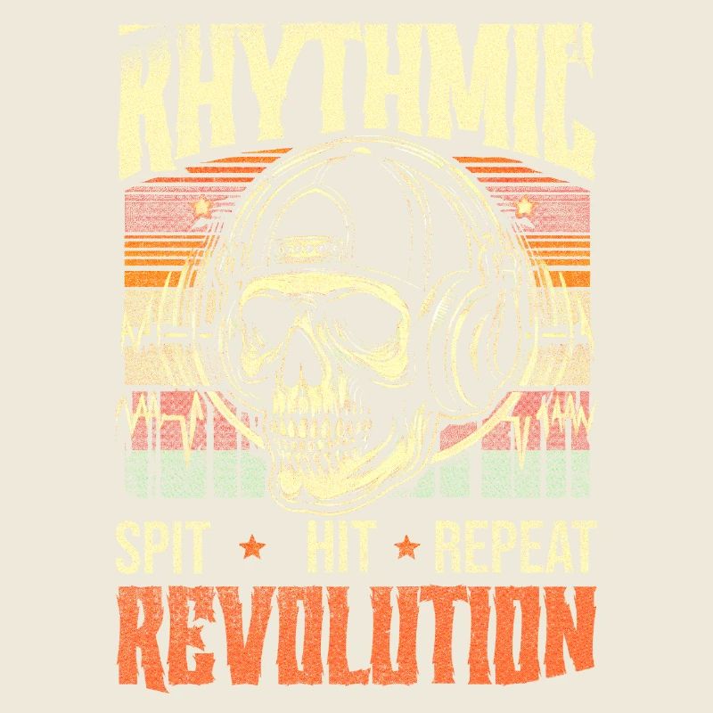 Vintage Rapper Skull Equalizer Rhythmic Revolution